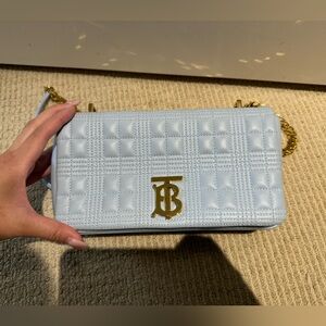 Burberry Mini Lola Lambskin - Pale Blue